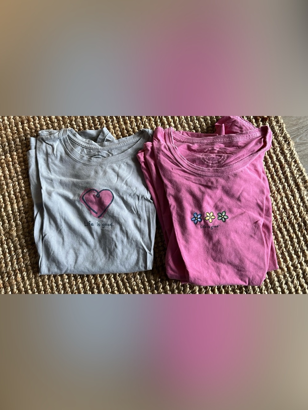Life Is Good Women's Short Sleeve Tee Lot - Pink & Light Gray